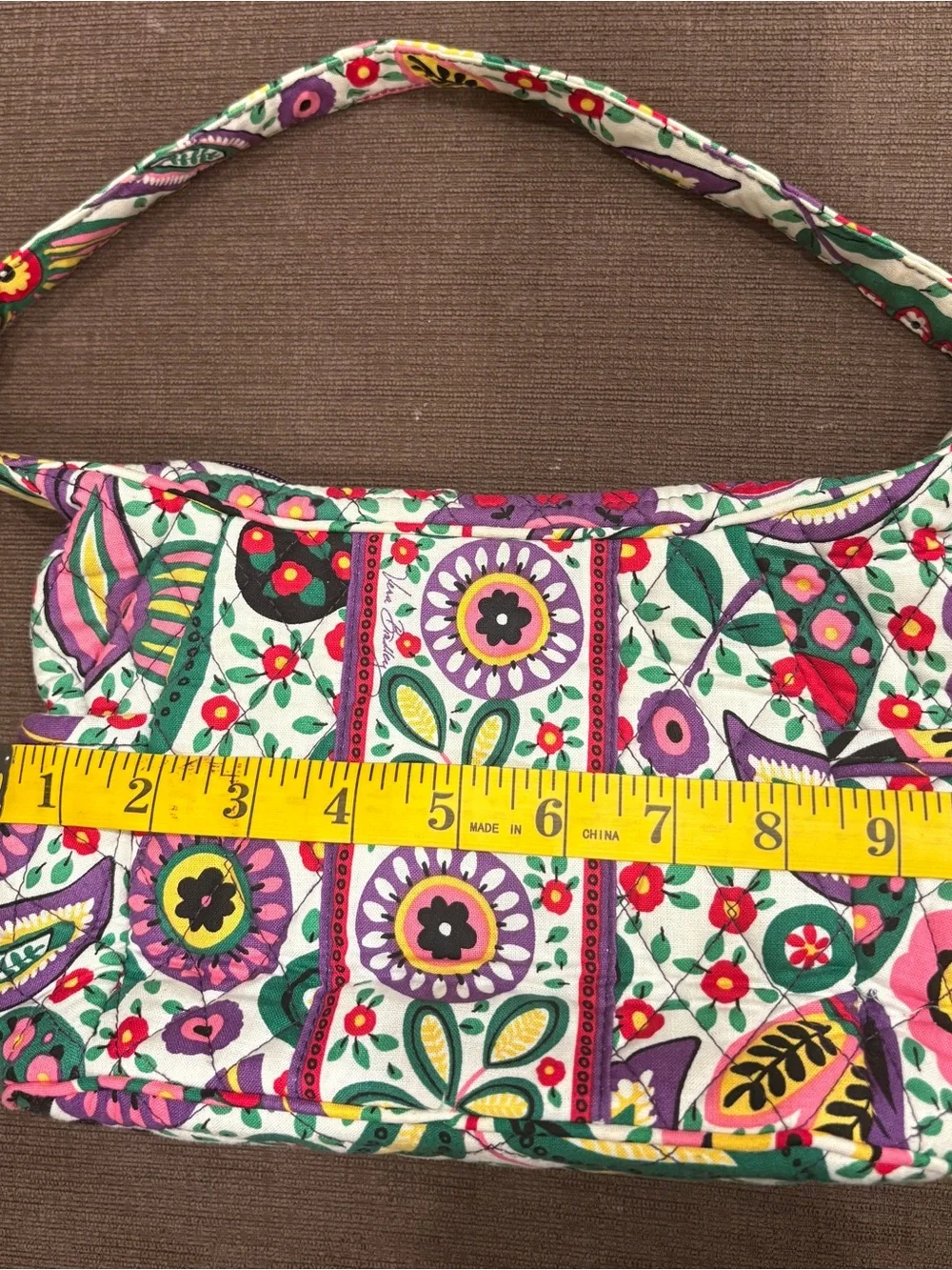 Vera Bradley Quilted Viva La Vera Mini Floral Paisley Colourful Shoulder Bag - Picture 6 of 7